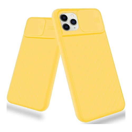 StraTG Yellow Case with Sliding Camera Protector for iPhone 11 Pro Max - Stylish and Protective Smartphone Case