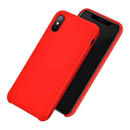 StraTG Red Silicon Cover for iPhone XS Max - Slim and Protective Smartphone Case 