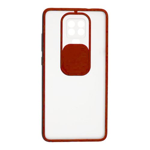 StraTG Clear and Red Case with Sliding Camera Protector for Xiaomi Redmi Note 9s / Note 9 Pro Max / Note 9 Pro - Stylish and Protective Smartphone Case