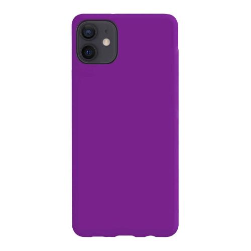 StraTG Bright Purple Silicon Cover for iPhone 12 Mini - Slim and Protective Smartphone Case 