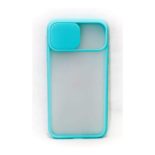 StraTG Clear and Turquoise Case with Sliding Camera Protector for iPhone X / XS - Stylish and Protective Smartphone Case