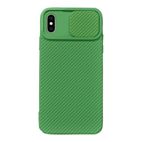 StraTG Green Case with Sliding Camera Protector for iPhone X / XS - Stylish and Protective Smartphone Case