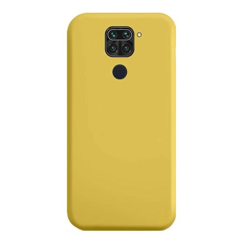 StraTG Yellow Silicon Cover for Xiaomi Redmi Note 9 / Redmi 10X 4G - Slim and Protective Smartphone Case 