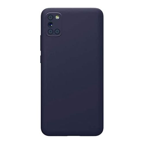 StraTG Dark Blue Silicon Cover for Samsung A31 - Slim and Protective Smartphone Case with Camera Protection