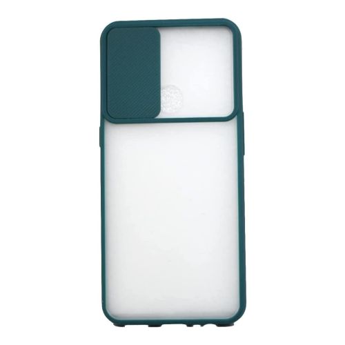 StraTG Clear and Dark Green Case with Sliding Camera Protector for Huawei Y7 (2018) - Stylish and Protective Smartphone Case