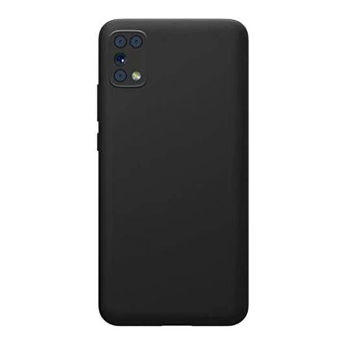 StraTG Black Silicon Cover for Samsung M31 - Slim and Protective Smartphone Case with Camera Protection