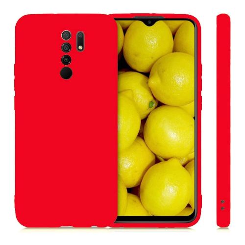 StraTG Red Silicon Cover for Xiaomi Redmi 9 - Slim and Protective Smartphone Case 