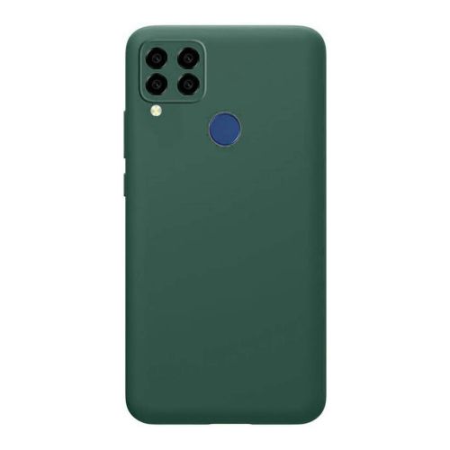 StraTG Dark Green Silicon Cover for Realme C15 / C12 / Narzo 20 - Slim and Protective Smartphone Case with Camera Protection