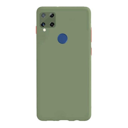 StraTG Light Green Silicon Cover for Realme C15 / C12 / Narzo 20 - Slim and Protective Smartphone Case with Camera Protection
