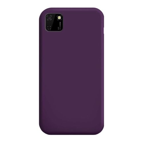 StraTG Dark Purple Silicon Cover for Huawei Y5p - Slim and Protective Smartphone Case 