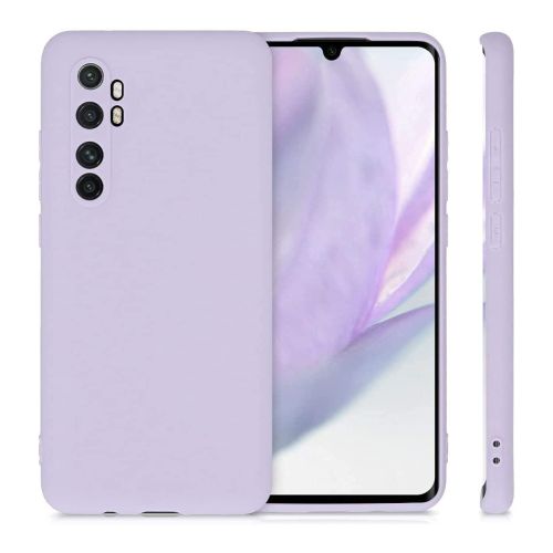 ستراتيجى جراب حماية سيليكون بنفسجى فاتح للمحمول Xiaomi Mi Note 10 Lite مع حماية للكاميرا