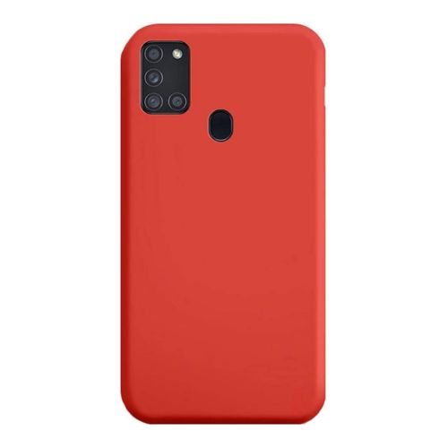 StraTG Red Silicon Cover for Samsung A21S - Slim and Protective Smartphone Case 