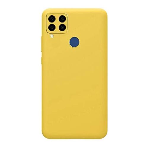 StraTG Yellow Silicon Cover for Realme C15 / C12 / Narzo 20 - Slim and Protective Smartphone Case with Camera Protection