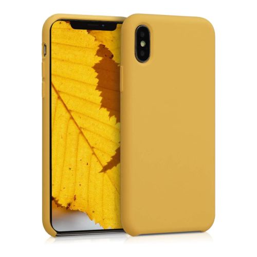 StraTG Honey Yellow Silicon Cover for iPhone X / XS - Slim and Protective Smartphone Case 