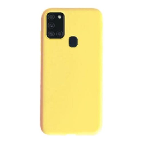 StraTG Yellow Silicon Cover for Samsung A21S - Slim and Protective Smartphone Case 