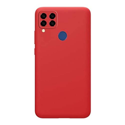 StraTG Red Silicon Cover for Realme C15 / C12 / Narzo 20 - Slim and Protective Smartphone Case with Camera Protection