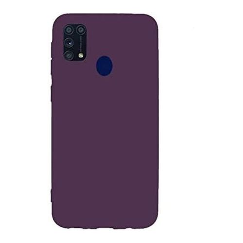 StraTG Dark Purple Silicon Cover for Samsung A21S - Slim and Protective Smartphone Case 
