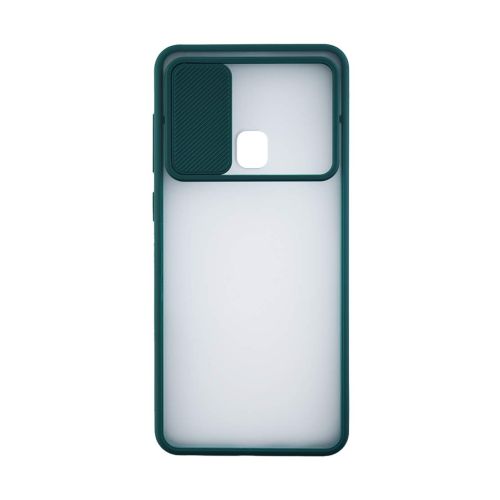 StraTG Clear and Dark Green Case with Sliding Camera Protector for Huawei Y6 2019 / Y6 Pro / Y6 2019 / Honor 8A 2020 / 8A Pro / 8A Prime / 8A Play - Stylish and Protective Smartphone Case