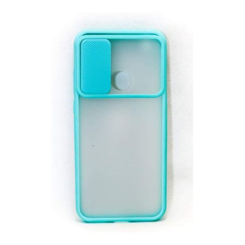 StraTG Clear and Turquoise Case with Sliding Camera Protector for Huawei Y6 2019 / Y6 Pro / Y6 2019 / Honor 8A 2020 / 8A Pro / 8A Prime / 8A Play - Stylish and Protective Smartphone Case