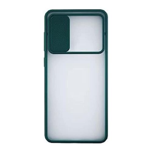 StraTG Clear and Dark Green Case with Sliding Camera Protector for Huawei Y9 Prime - Stylish and Protective Smartphone Case