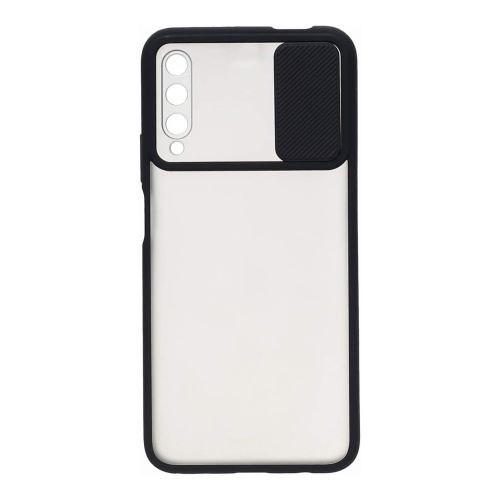 StraTG Clear and Black Case with Sliding Camera Protector for Huawei Y9s - Stylish and Protective Smartphone Case