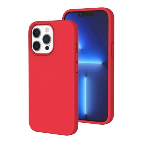 StraTG Red Silicon Cover for iPhone 13 Pro Max - Slim and Protective Smartphone Case 