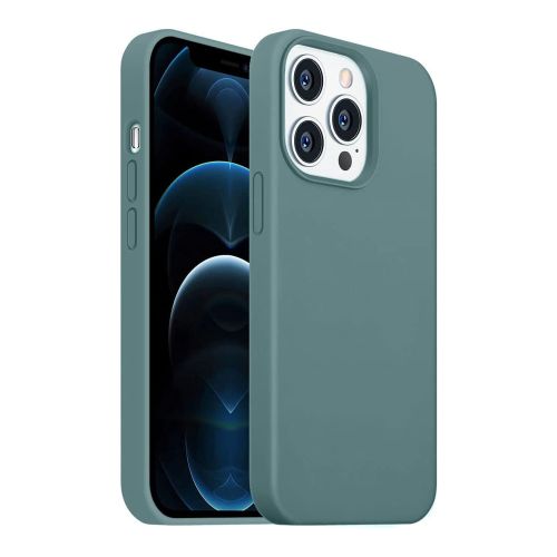 StraTG Green Silicon Cover for iPhone 13 Pro Max - Slim and Protective Smartphone Case 