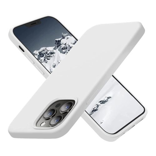 StraTG White Silicon Cover for iPhone 13 Pro - Slim and Protective Smartphone Case 