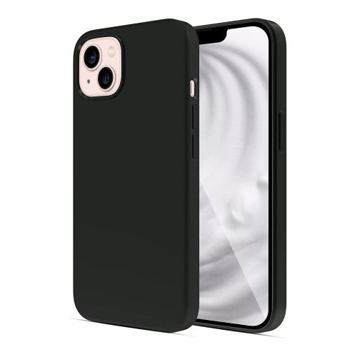 StraTG Black Silicon Cover for iPhone 13 - Slim and Protective Smartphone Case 