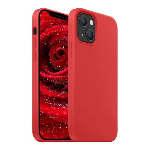 StraTG Red Silicon Cover for iPhone 13 - Slim and Protective Smartphone Case 