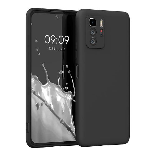 StraTG Black Silicon Cover for Xiaomi Poco X3 GT - Slim and Protective Smartphone Case with Camera Protection
