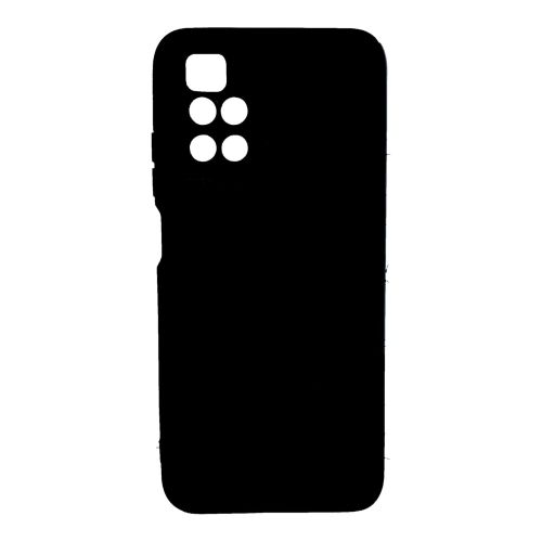 StraTG Black Silicon Cover for Xiaomi Redmi 10 - Slim and Protective Smartphone Case with Camera Protection