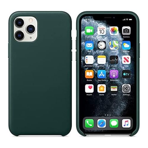 StraTG Dark Green Silicon Cover for iPhone 11 Pro - Slim and Protective Smartphone Case 