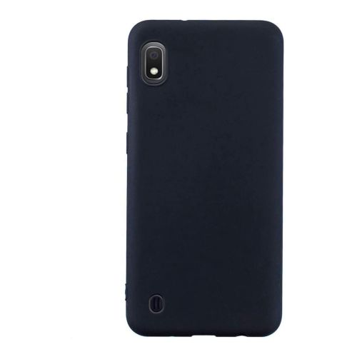 StraTG Black Silicon Cover for Samsung A10 - Slim and Protective Smartphone Case 