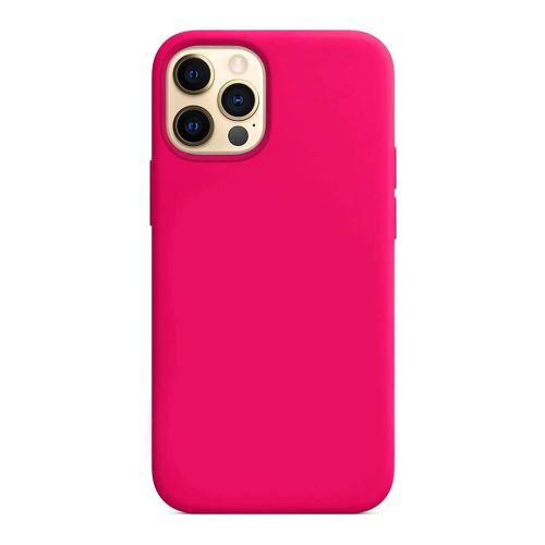 StraTG Bright Hot Pink Silicon Cover for iPhone 12 Pro Max - Slim and Protective Smartphone Case 