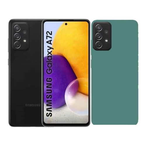 StraTG Dark Green Silicon Cover for Samsung A72 - Slim and Protective Smartphone Case 