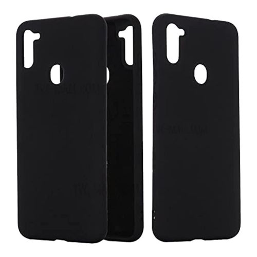 StraTG Black Silicon Cover for Samsung A11 / M11 - Slim and Protective Smartphone Case 
