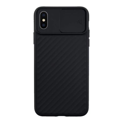 StraTG Black Silicon Cover for iPhone X / XS - Slim and Protective Smartphone Case with Camera Protection