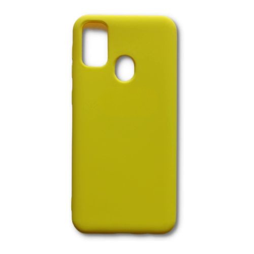 StraTG Yellow Silicon Cover for Samsung M21 - Slim and Protective Smartphone Case 