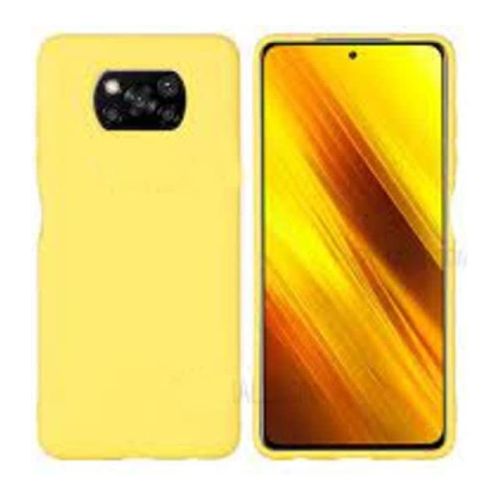 StraTG Yellow Silicon Cover for Xiaomi Poco X3 - Slim and Protective Smartphone Case 