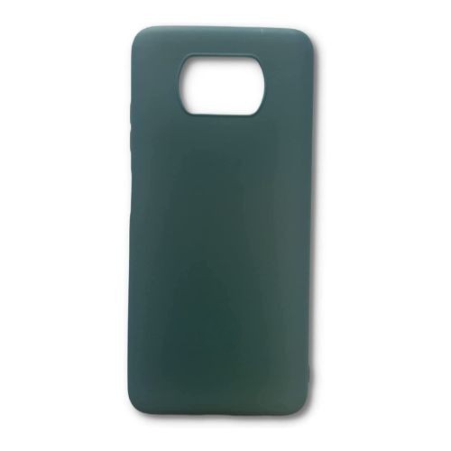 StraTG Dark Green Silicon Cover for Xiaomi Poco X3 - Slim and Protective Smartphone Case 