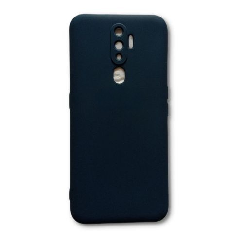 StraTG Dark Blue Silicon Cover for Oppo A5 2020 / A9 2020 / A11 - Slim and Protective Smartphone Case with Camera Protection