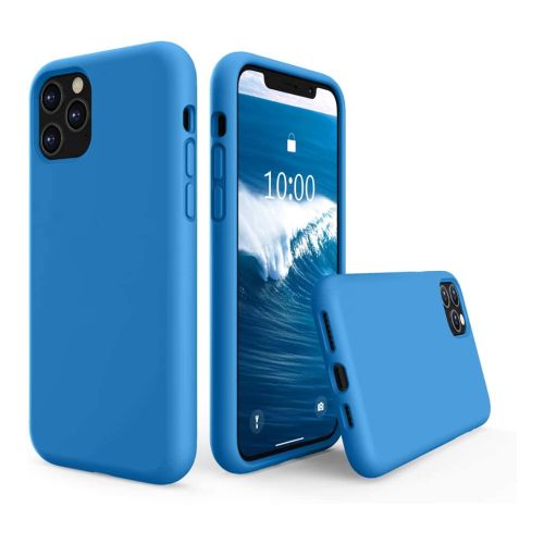 StraTG Blue Silicon Cover for iPhone 11 Pro Max - Slim and Protective Smartphone Case 