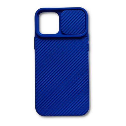 StraTG Blue Case with Sliding Camera Protector for iPhone 12 / 12 Pro - Stylish and Protective Smartphone Case