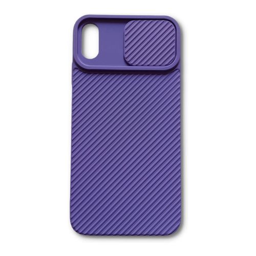 StraTG Purple Case with Sliding Camera Protector for iPhone XS Max - Stylish and Protective Smartphone Case