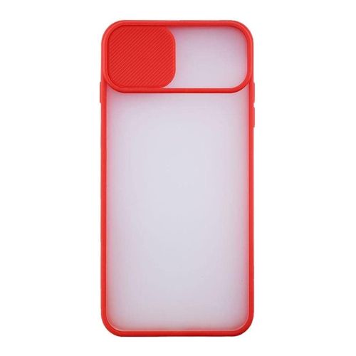 StraTG Clear and Red Case with Sliding Camera Protector for Samsung A12 / M12 / F12 - Stylish and Protective Smartphone Case