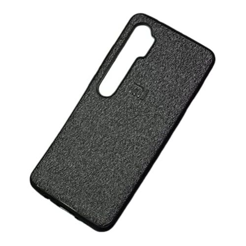 StraTG Black Silicon Cover for Xiaomi Mi Note 10 Lite Textu - Slim and Protective Smartphone Case 