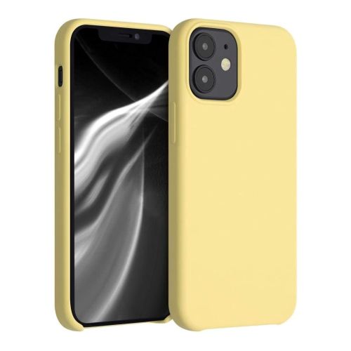 StraTG Yellow Silicon Cover for iPhone 12 Mini - Slim and Protective Smartphone Case 