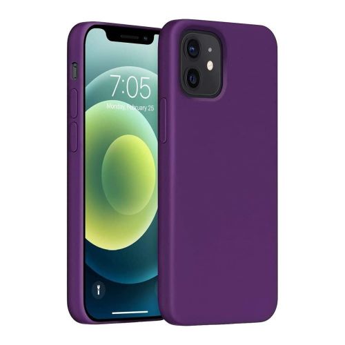 StraTG Bright Purple Silicon Cover for iPhone 12 / 12 Pro - Slim and Protective Smartphone Case 