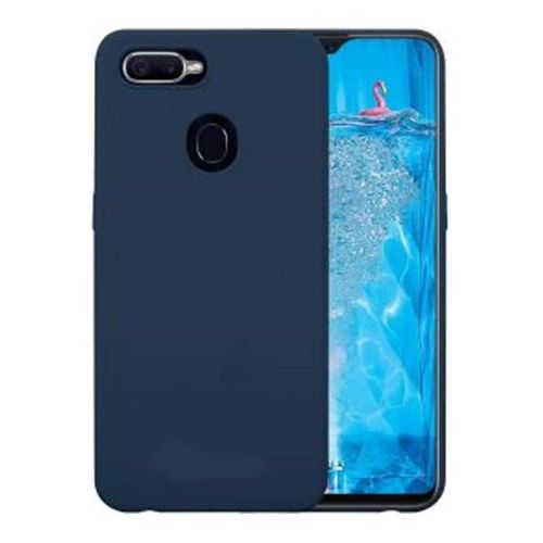 StraTG Dark Blue Silicon Cover for Oppo F9 / F9 Pro / Oppo A7x / Realme U1 / Realme 2 Pro - Slim and Protective Smartphone Case 